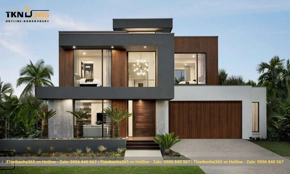 mẫu thiết kế biệt thự kiểu Mỹ