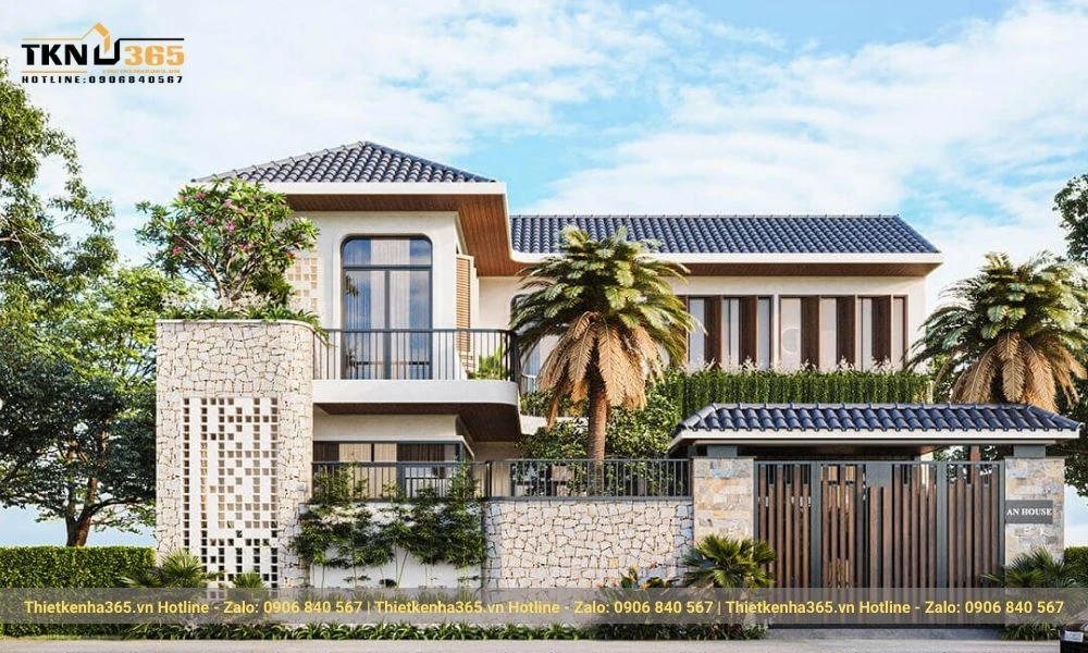 Thiết kế mẫu  biệt thự mái thái đẹp