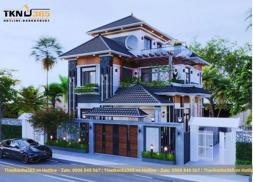 Mẫu biệt thự phong cách mái Nhật