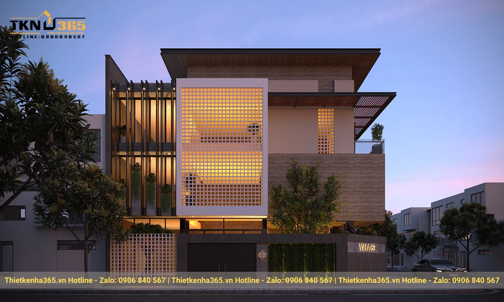 Mẫu biệt thự phong cách mái bằng