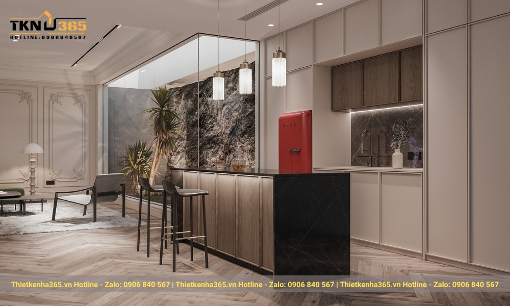 Nội thất phòng bếp biệt thự tân cổ điển
