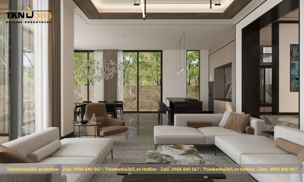 Phòng khách biệt thự mái Thái