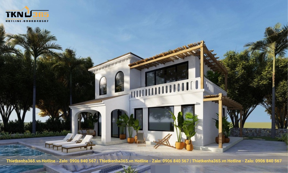 Biệt thự sân vườn theo kiến trúc Địa Trung Hải
