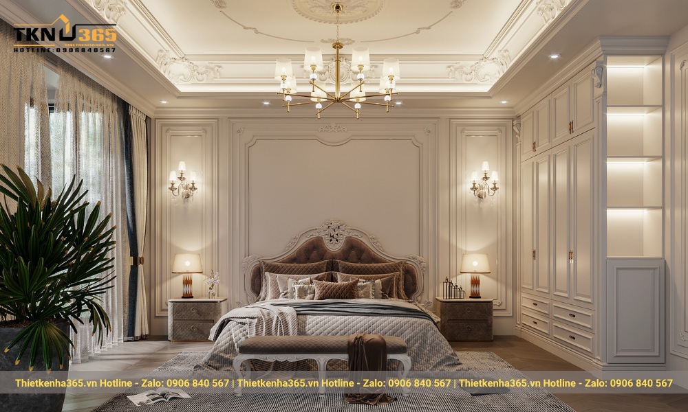 Phòng ngủ biệt thự tân cổ điển 