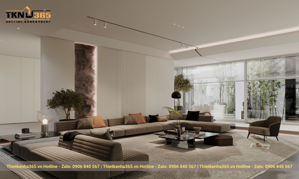 Mẫu phòng khách biệt thự vườn cấp 4 