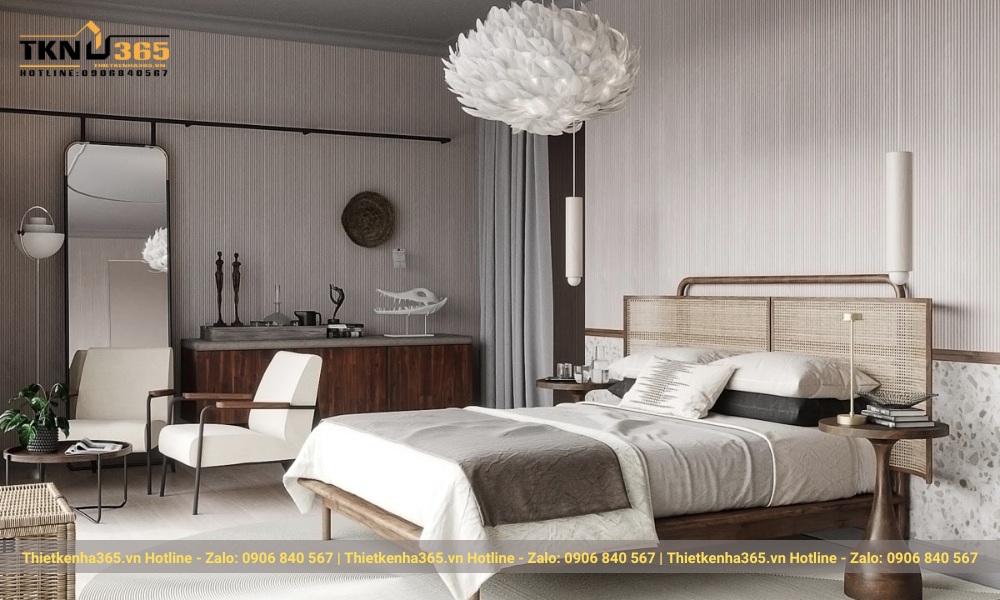 Phòng ngủ biệt thự vườn Địa Trung Hải 