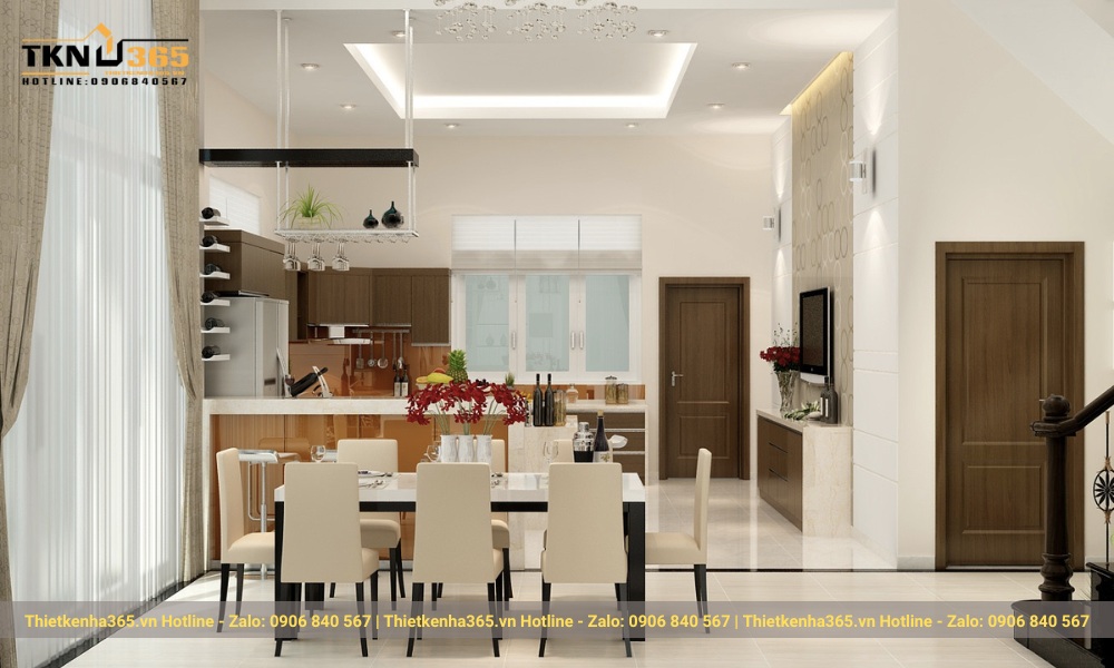 Phòng bếp biệt thự vườn hiện đại
