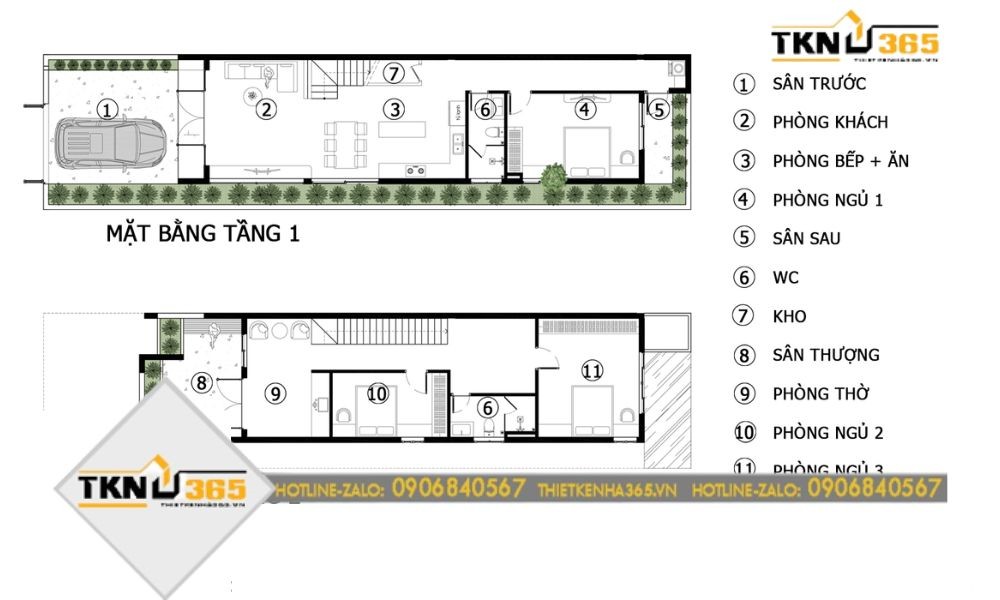 Bản vẽ chức năng nhà 2 tầng 3 phòng ngủ 1 phòng thờ 2 tầng