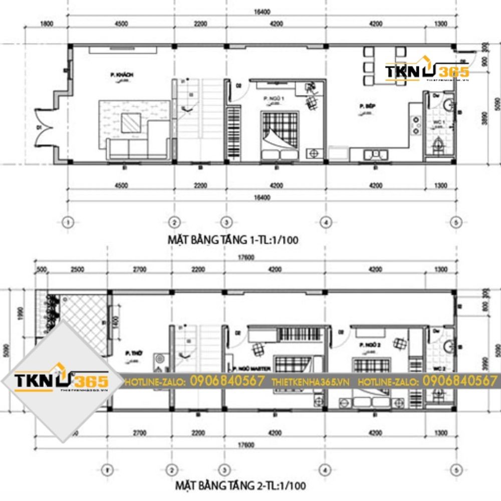 nhà ống 2 tầng 3 phòng ngủ