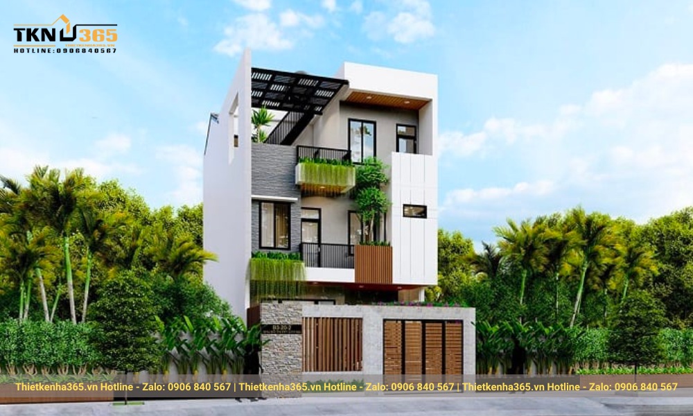 Thiết kế nhà 2 tầng 7x11m