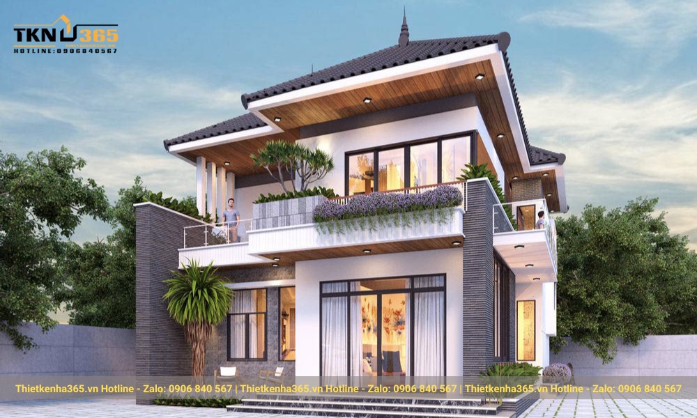 Thiết kế nhà 2 tầng với diện tích 7x11m