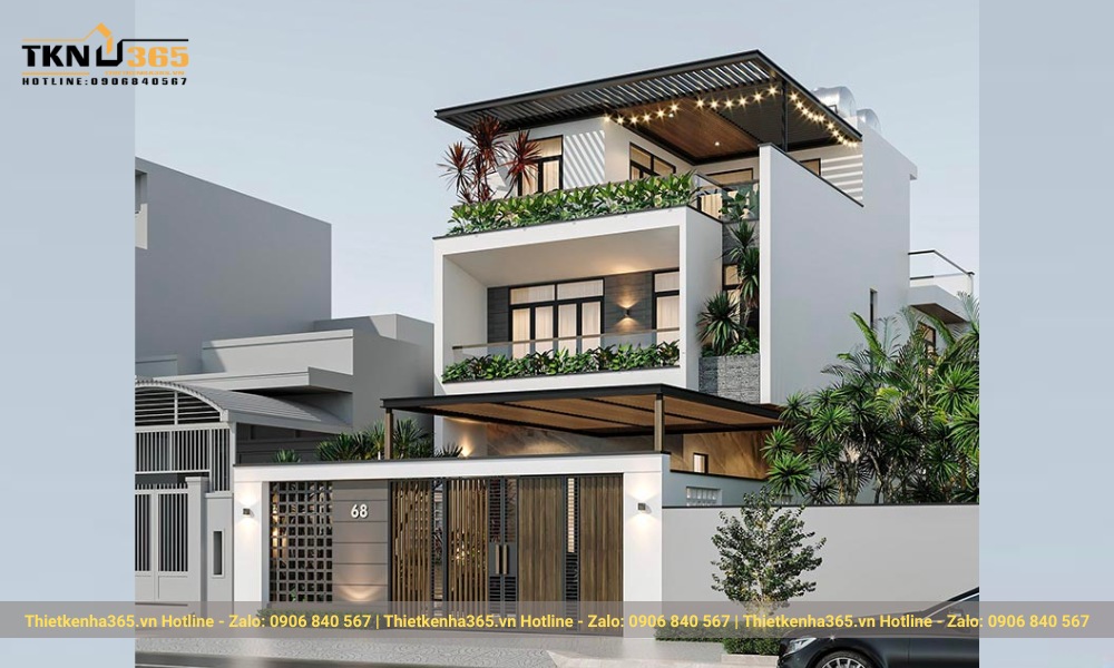 Một mẫu nhà có sân vườn