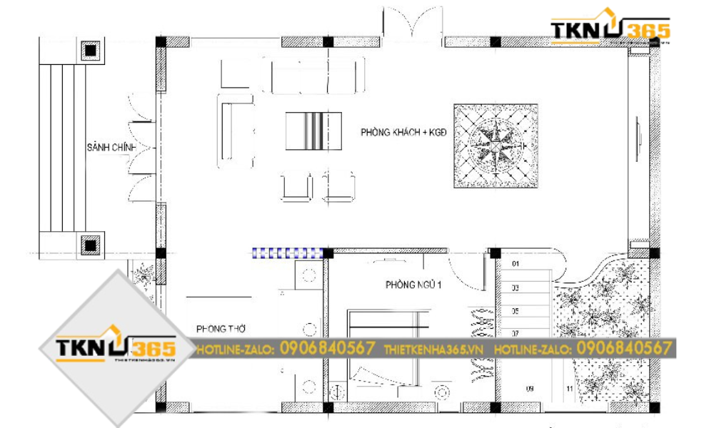 Bản vẽ tầng trệt nhà cấp 4 ngang 8m 2 tầng