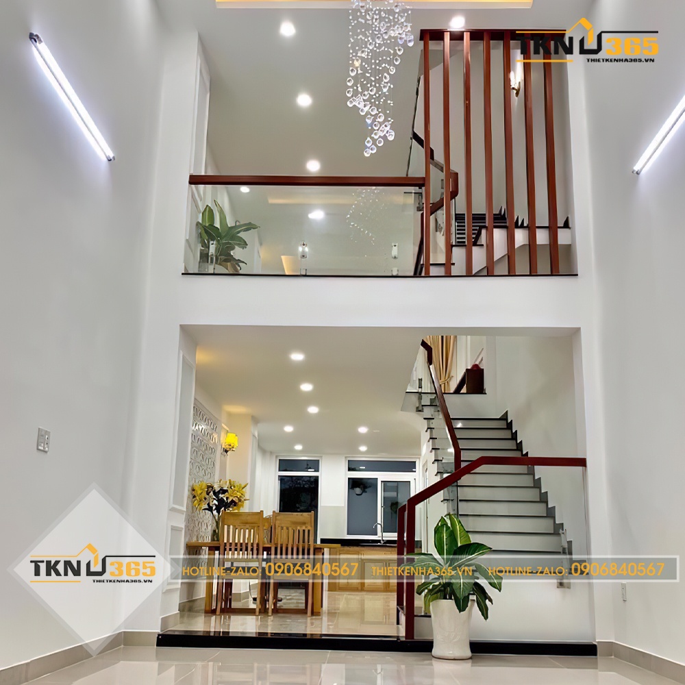 thiết kế nhà ống 1 trệt 1 lửng 1 lầu