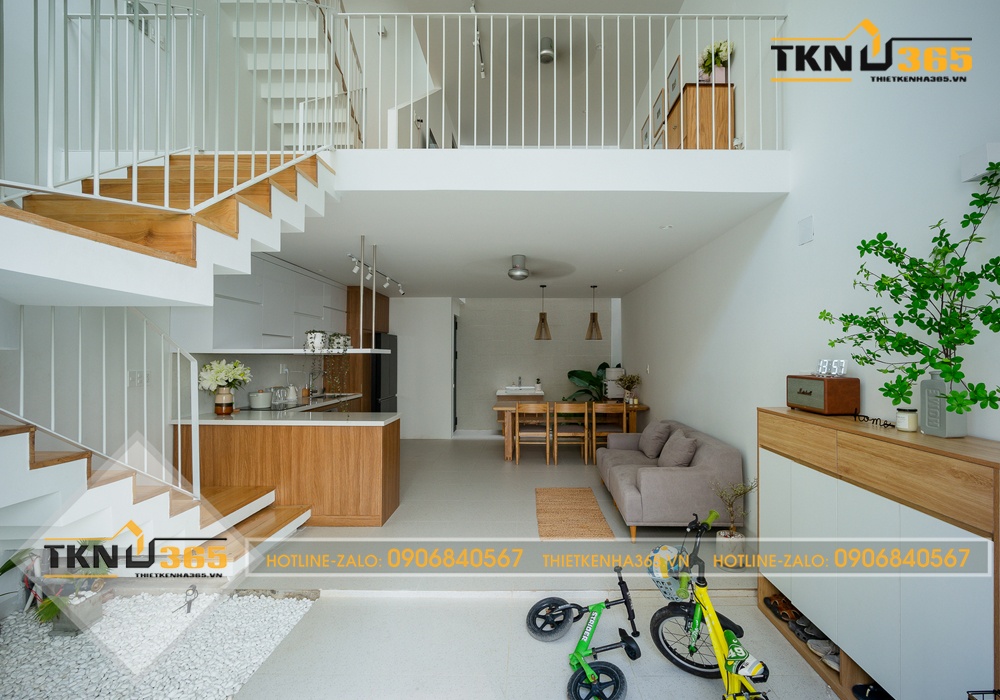 thiết kế nhà ống 1 trệt 1 lửng 1 lầu