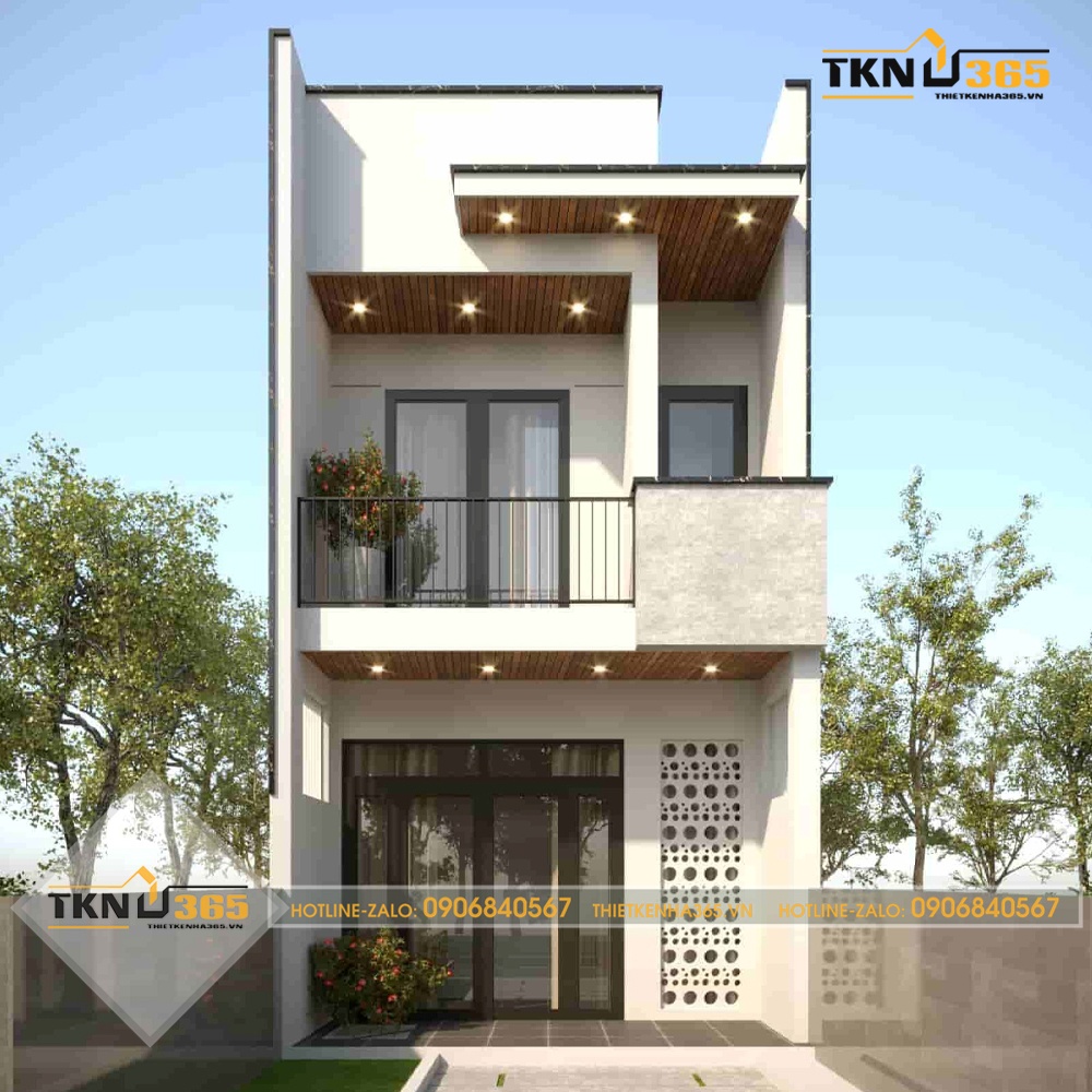 thiết kế nhà ống 1 trệt 1 lửng 1 lầu