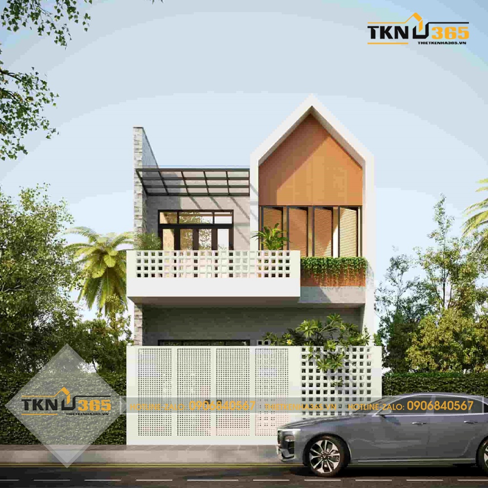 thiết kế nhà ống 1 trệt 1 lửng 1 lầu