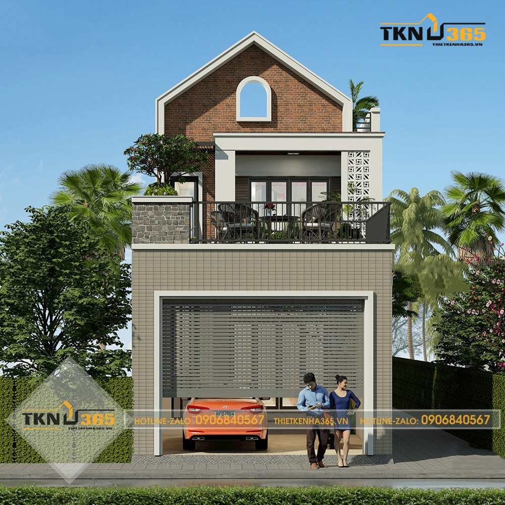 thiết kế nhà ống 1 trệt 1 lửng 1 lầu