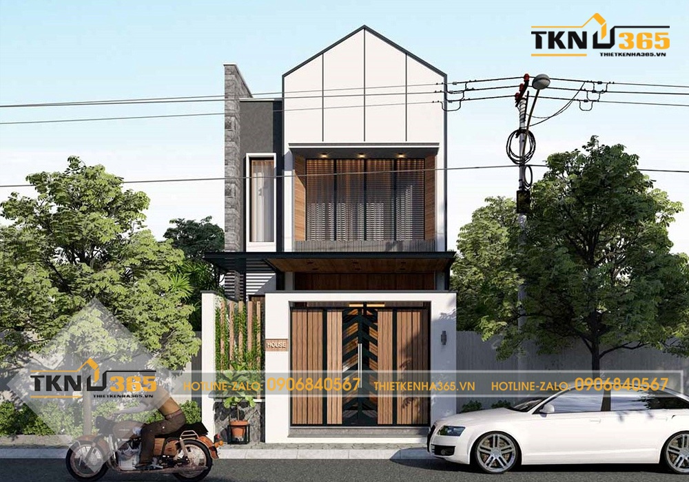 thiết kế nhà ống 1 trệt 1 lửng 1 lầu