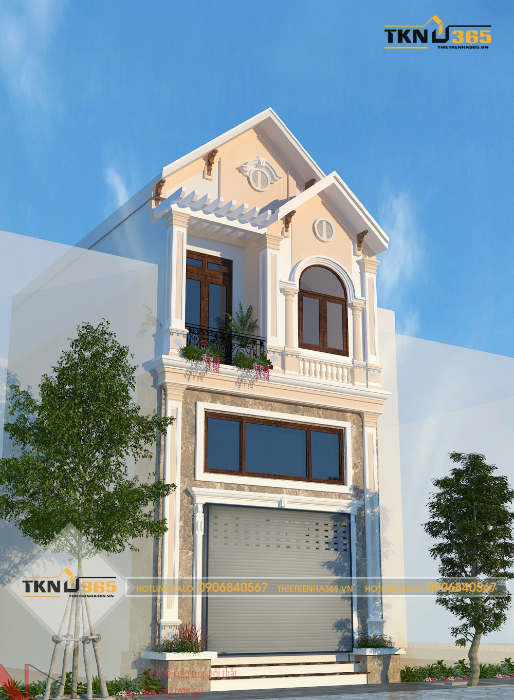 thiết kế nhà ống 1 trệt 1 lửng 1 lầu