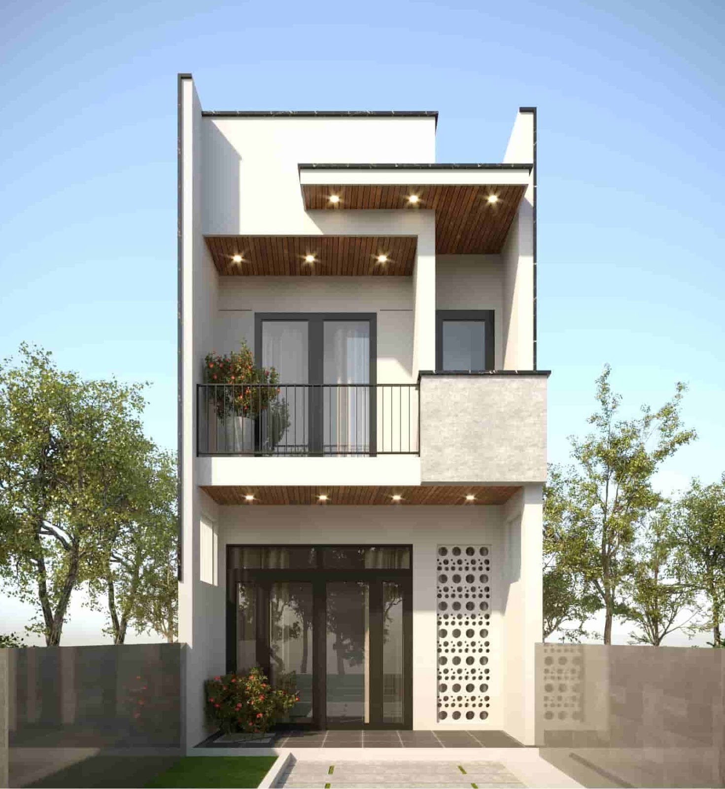 thiết kế nhà ống 1 trệt 1 lửng 1 lầu