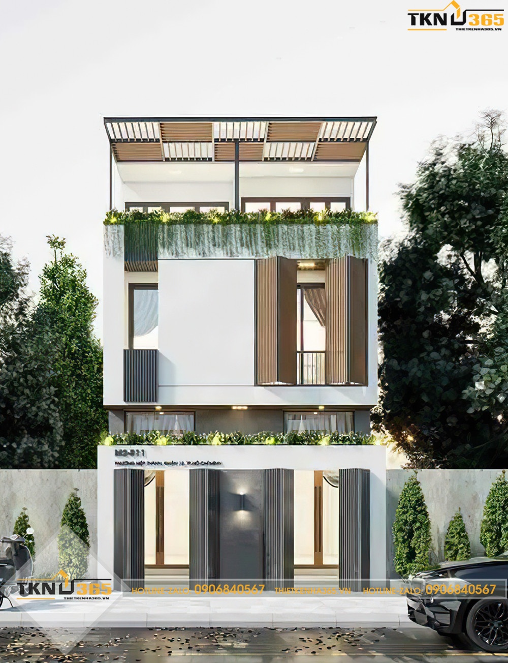 Mẫu nhà ống 2 tầng 1 tum