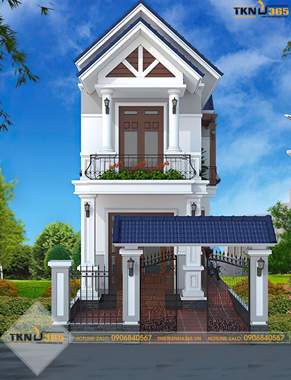 thiết kế nhà ống 2 tầng