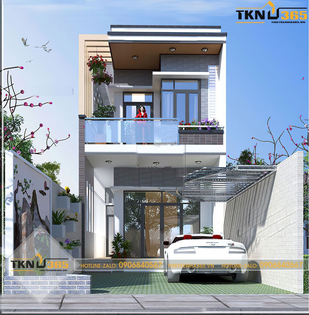 thiết kế nhà ống 2 tầng