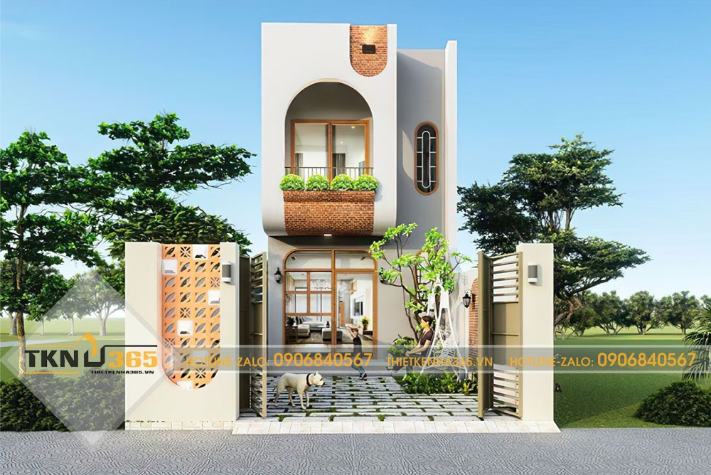 thiết kế nhà ống 2 tầng