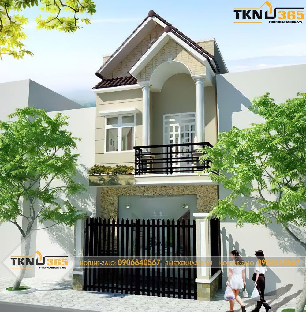 thiết kế nhà ống 2 tầng