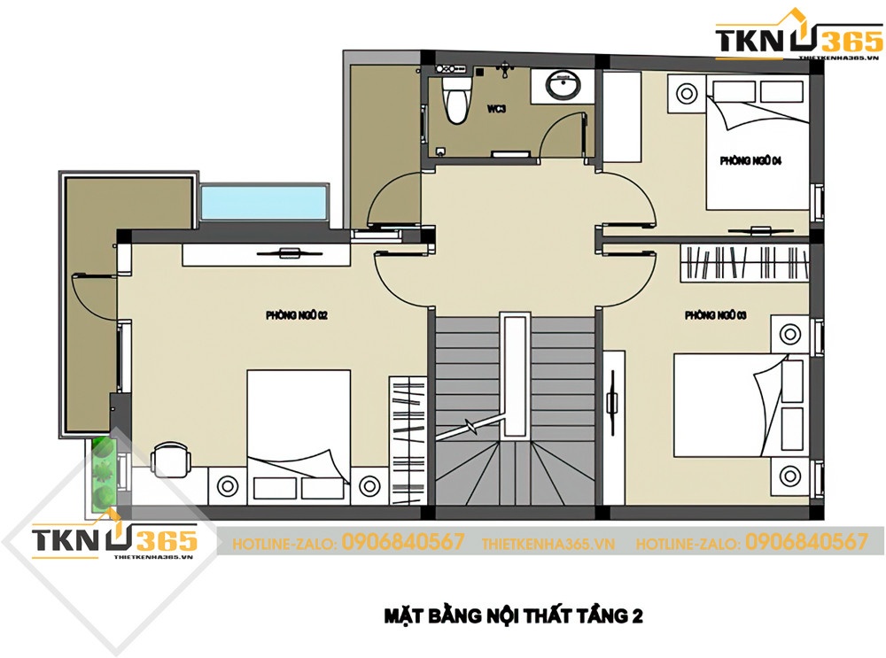 thiết kế nhà ống 3 tầng