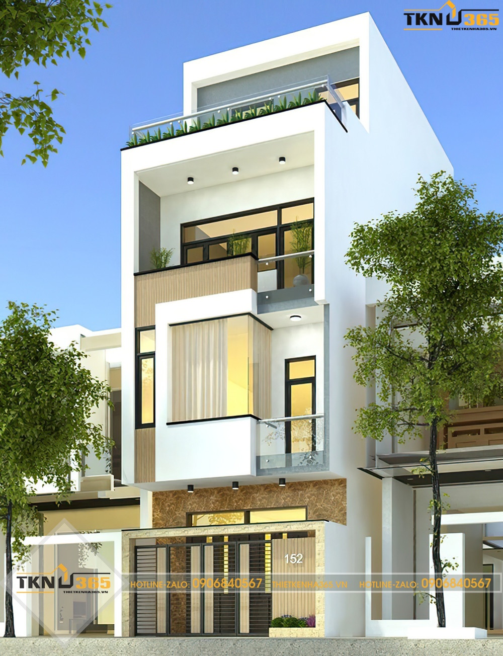 thiết kế nhà ống 3 tầng