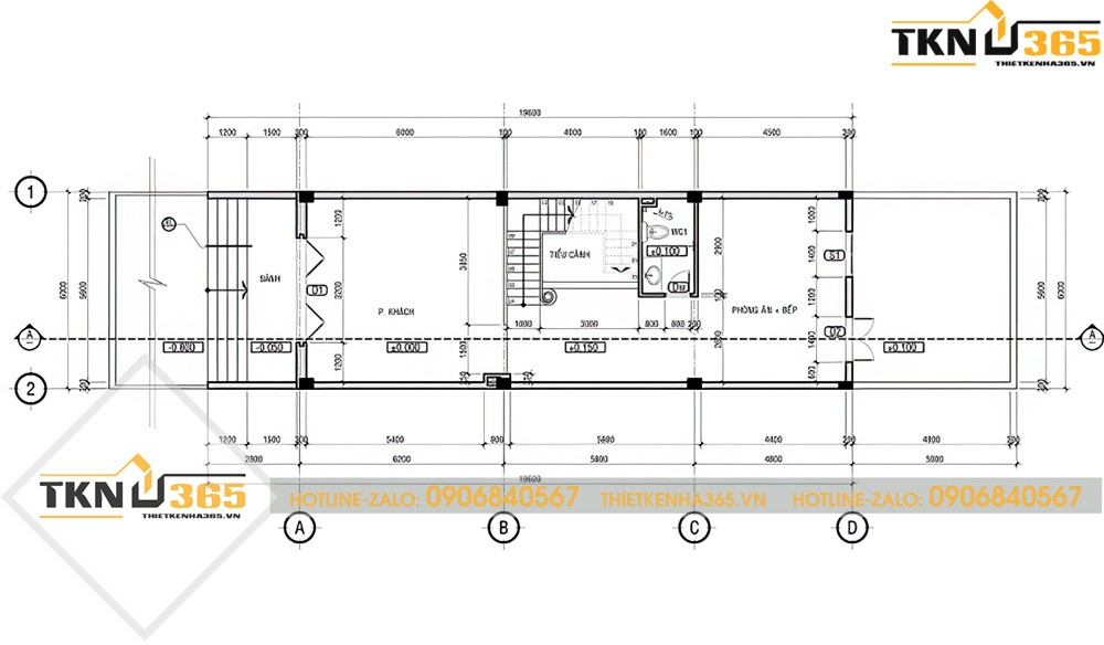 thiết kế nhà ống 3 tầng