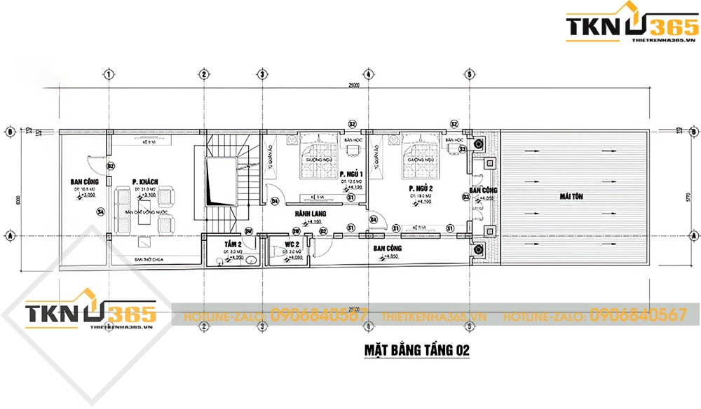 thiết kế nhà ống 3 tầng