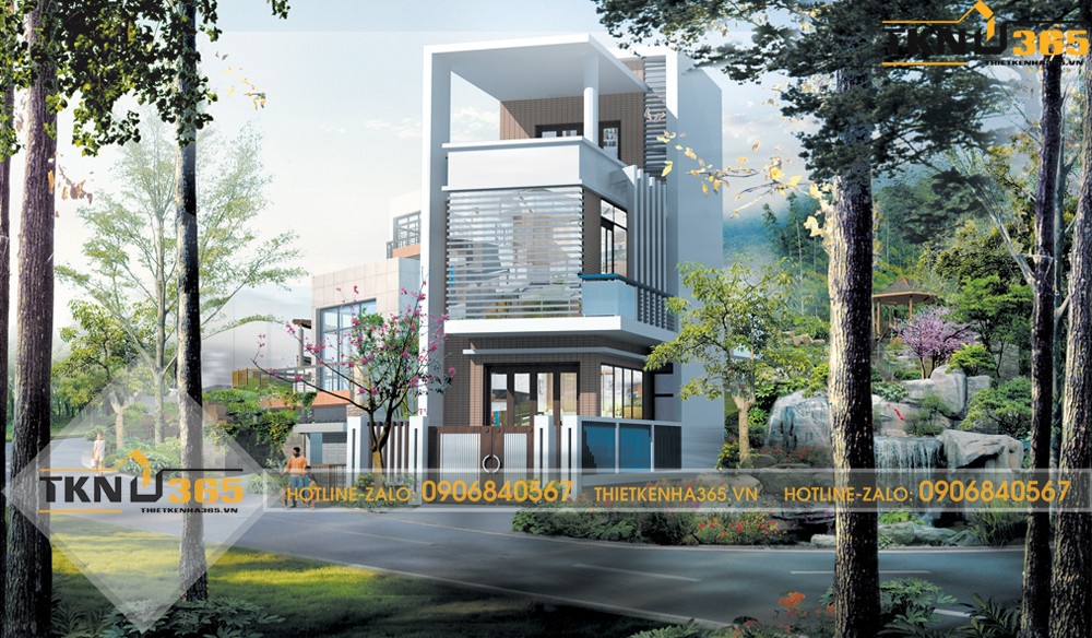 thiết kế nhà ống 3 tầng