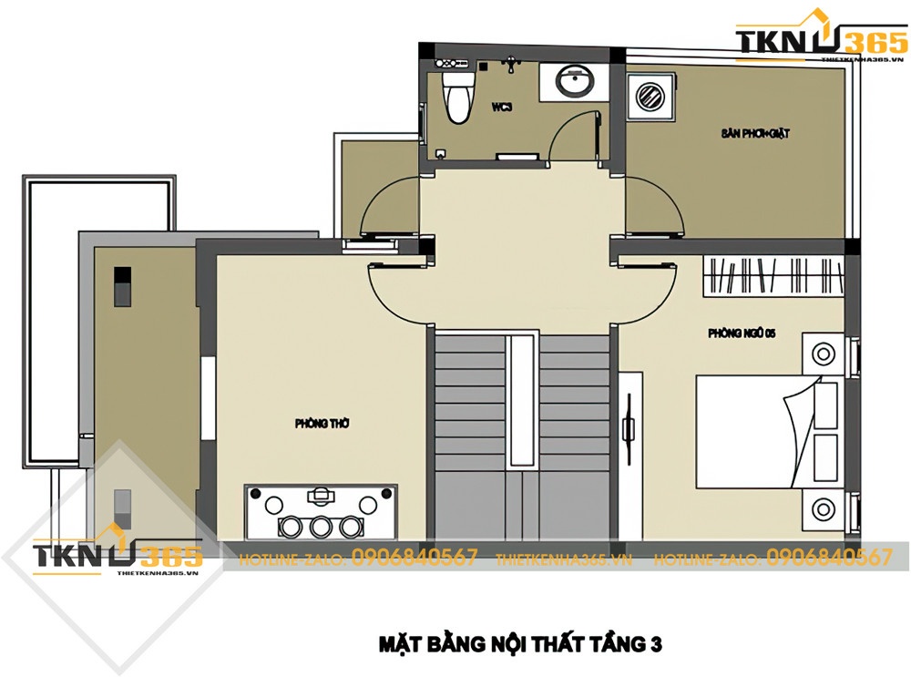 thiết kế nhà ống 3 tầng