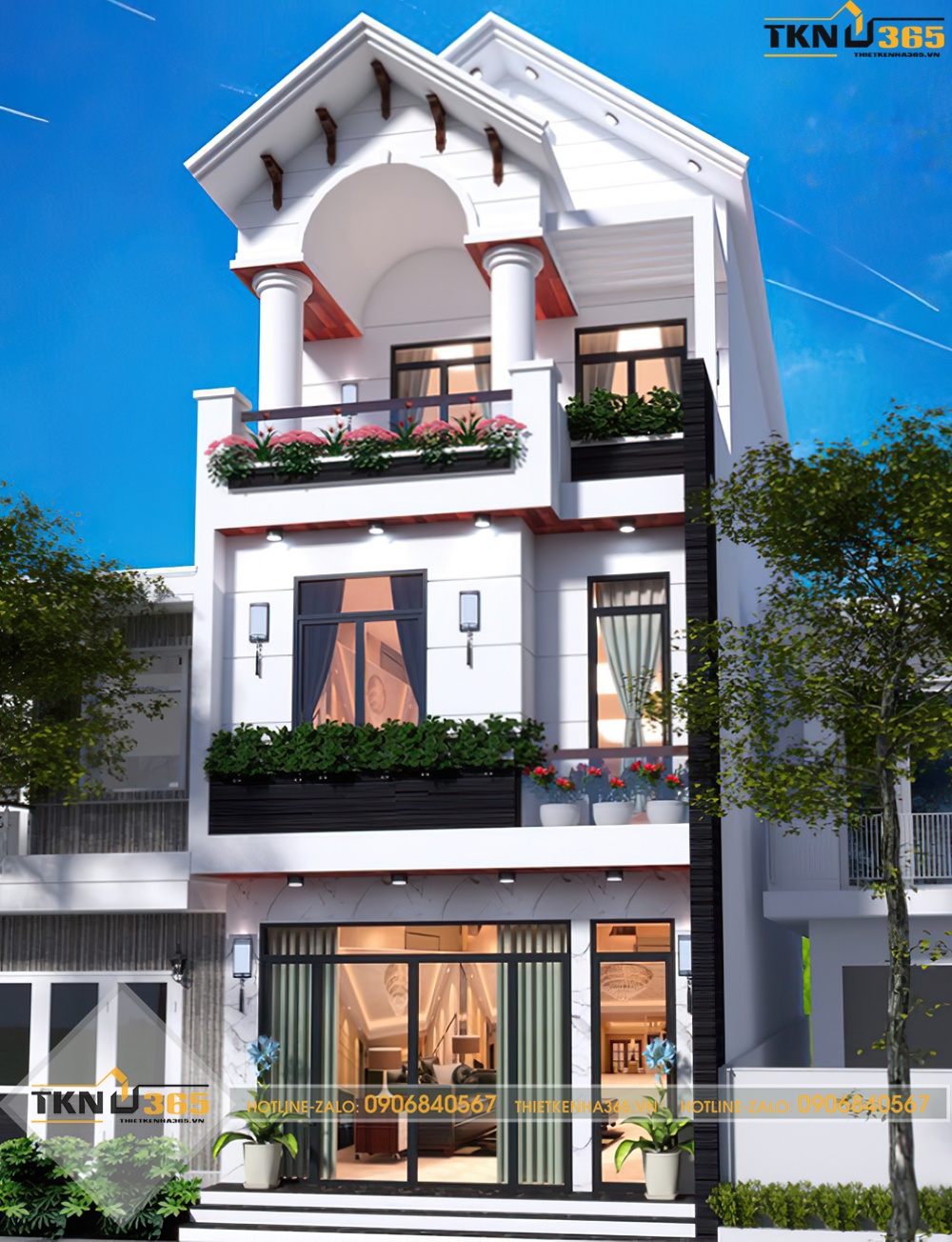 thiết kế nhà ống 3 tầng