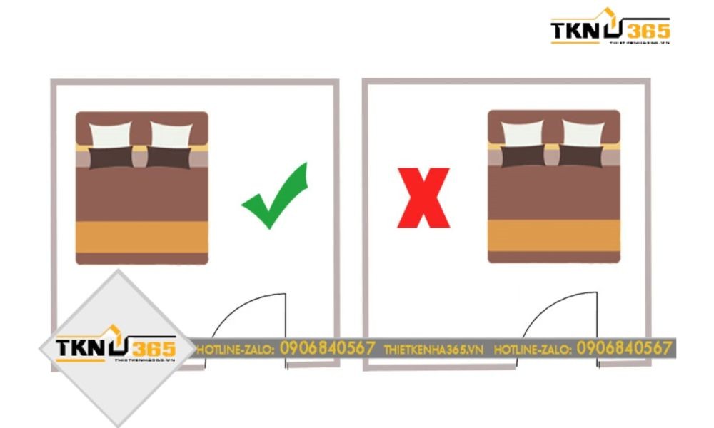 thiết nhà với giường ngủ theo phong thủy