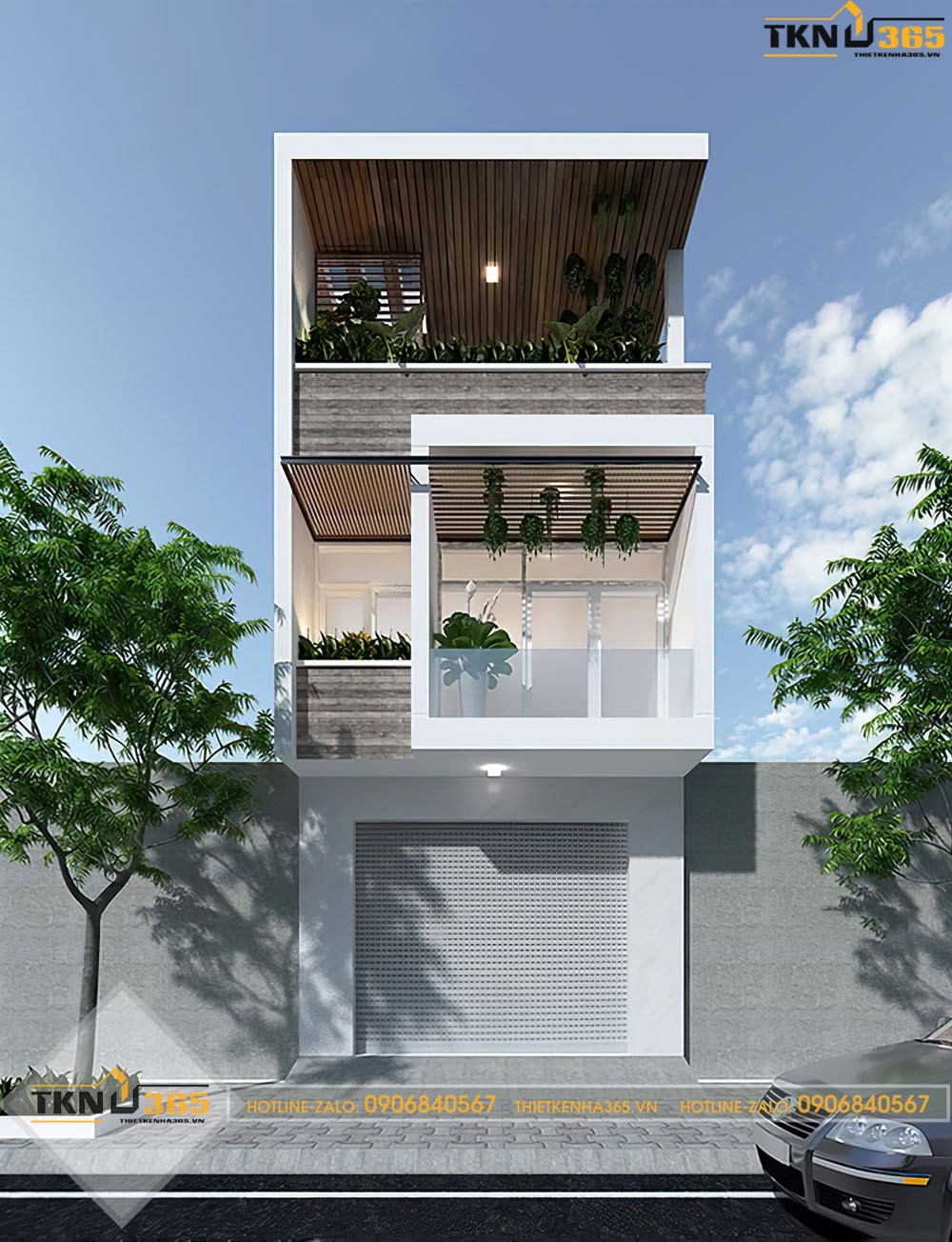 Mẫu nhà phố hẹp ngang 3m sang trọng