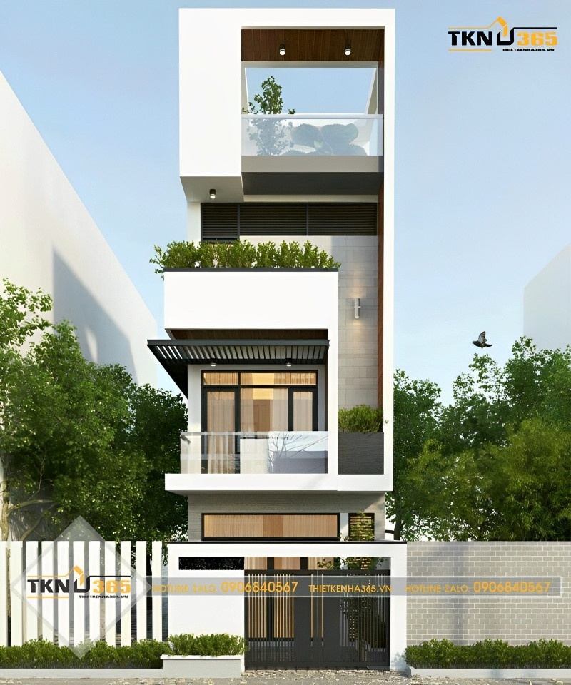 Mẫu nhà hẹp ngang 3m mở rộng không gian bằng hệ thống cửa kính