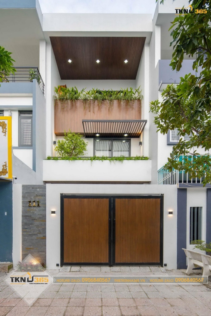 Thiết kế màu sắc có độ tương phản hài hòa cho nhà phố hẹp ngang 3m