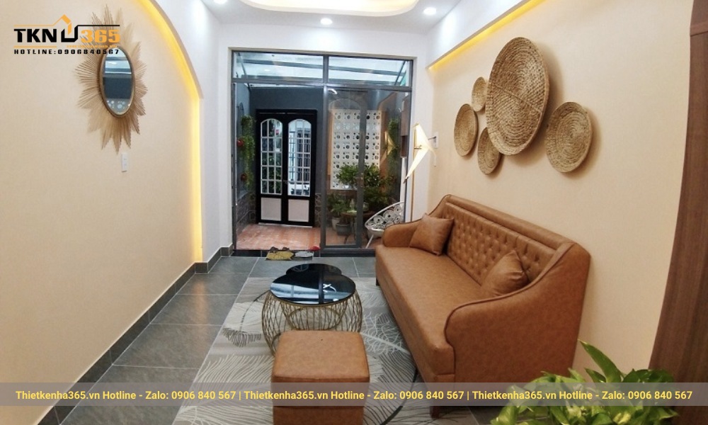 Mẫu phòng khách nhà hẹp ngang 3m 