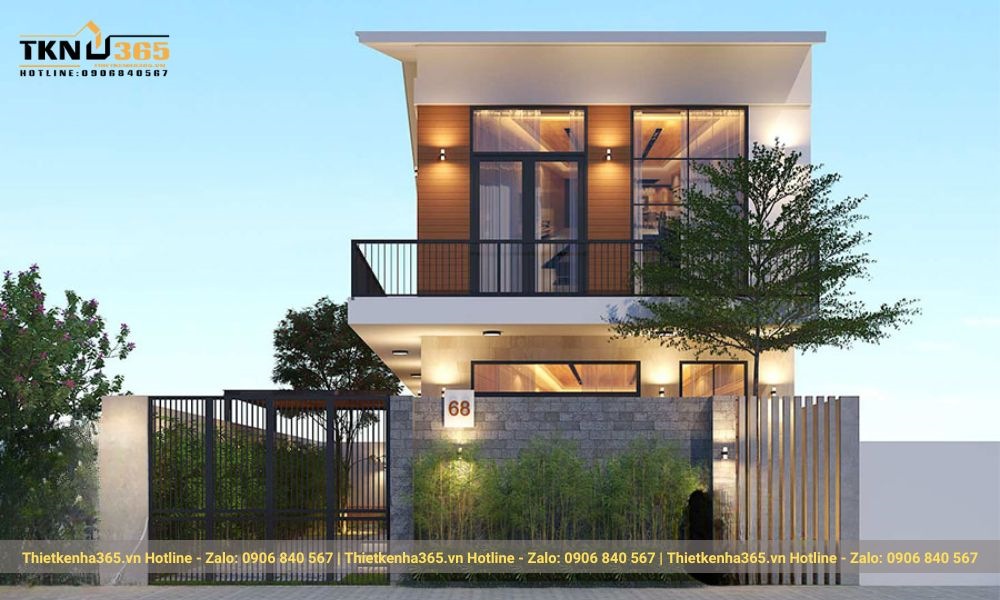 Nhà 2 tầng 8x10m mái bằng