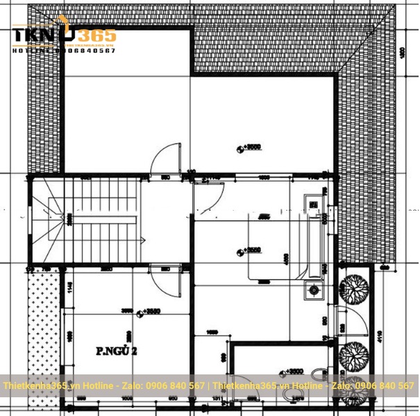 Bản vẽ mặt bằng tầng 2