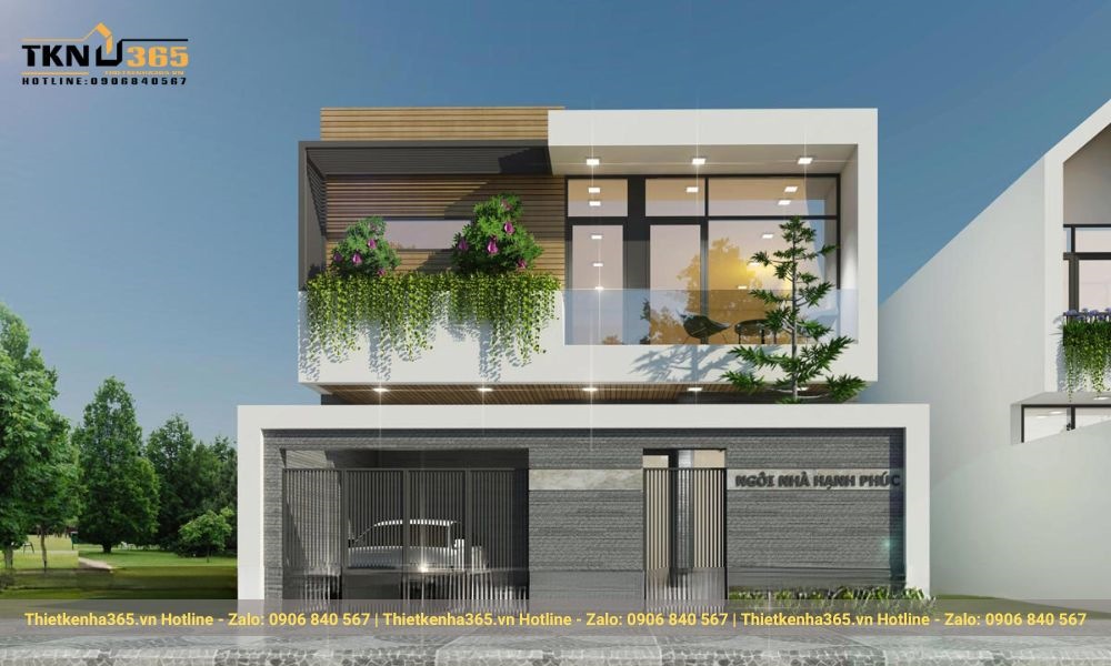 Thiết kế nhà 8x10m 2 tầng hiện đại