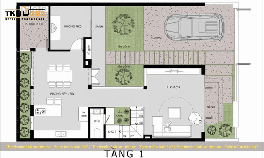 Bản vẽ thiết kế nhà 2 tầng 8x10m mái bằng