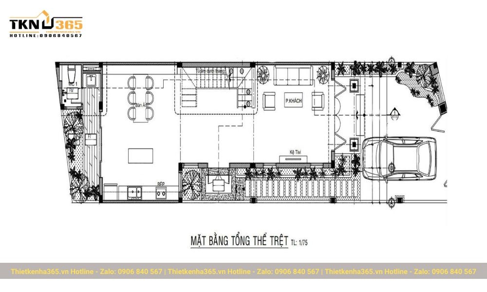 Thiết kế nhà ngang 6m dài 15m