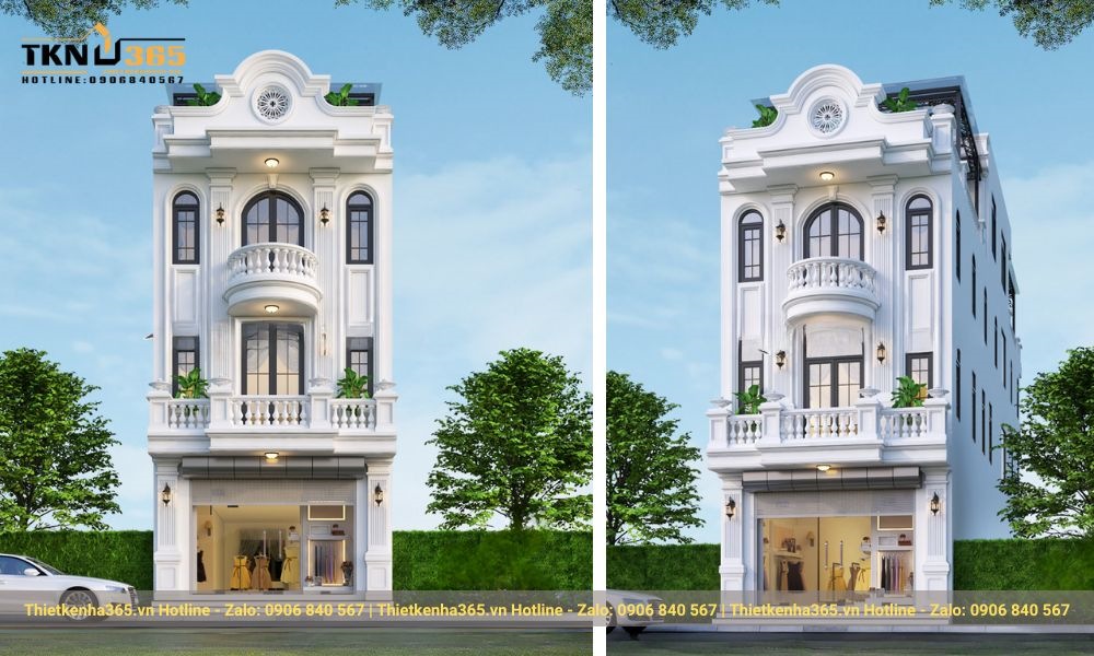 Mẫu nhà 3 tầng 6x15m tân cổ điển