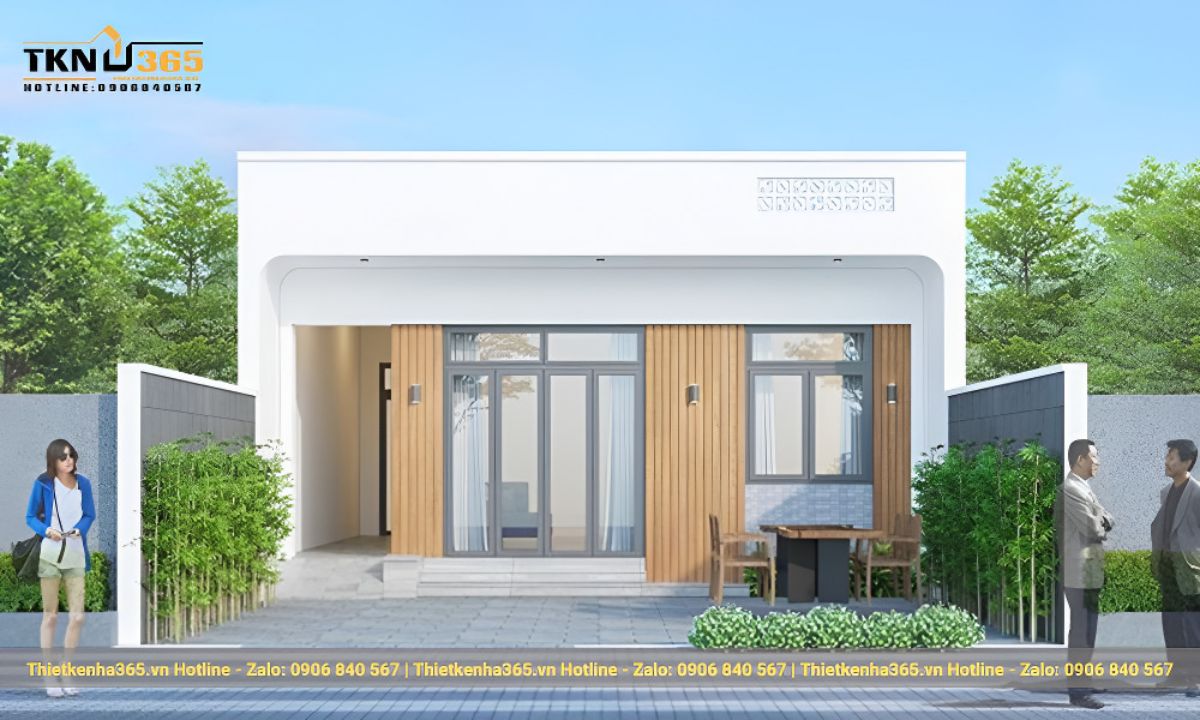 nhà cấp 4 mái bằng 8m