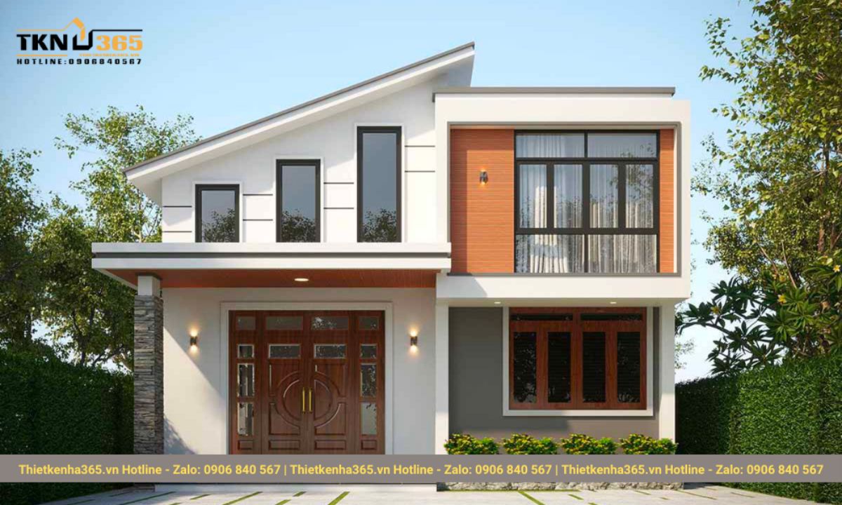 nhà ngang 8m hiện đại